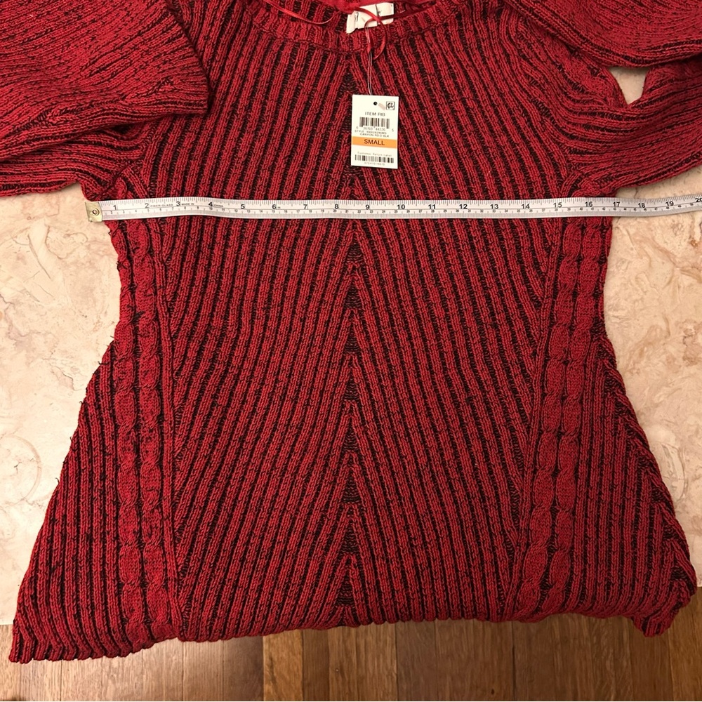 NWT Style & Co. Cable Knit Sweater Red - Picture 14 of 16